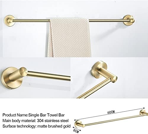 Kit de acessórios de banho Conjunto de hardware de banheiro dourado escovado, 304 toalhas de aço inoxidável, haste dupla,