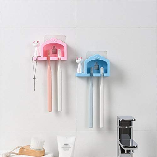 Tfiiexfl desenho animado escova de dentes duplo suportes de parede sucuram otário de sucção xícara de banheira de banheiro de pincel de dente suportes