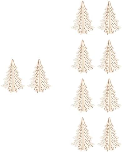 PretyZoom 10 PCs comprimido de madeira Mini árvore de natal em miniatura Fatuetas de Natal Pequena Árvore de Natal Árvore de