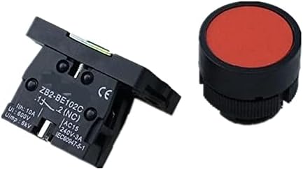 Axti 22mm 1 não/1nc signo de botão momentâneo interruptor 600V 10A ZB2-EA11 RED, VERDE, AMARELO, AZUL, BRANCO E PRETO