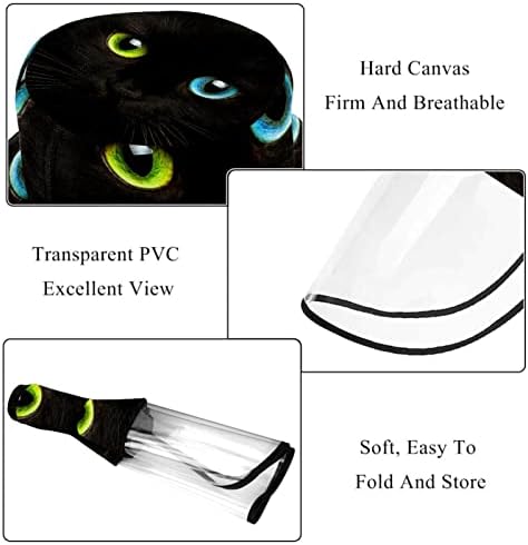 Chapéu de proteção para adultos com escudo facial, chapéu de pescador anti -sun tap, animal de gato preto