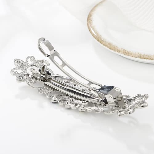 Zhoumeiwensp clipes de cabelo de metal vintage clipes de cabelo shinestone clipes franceses barrettes de cristal pinos
