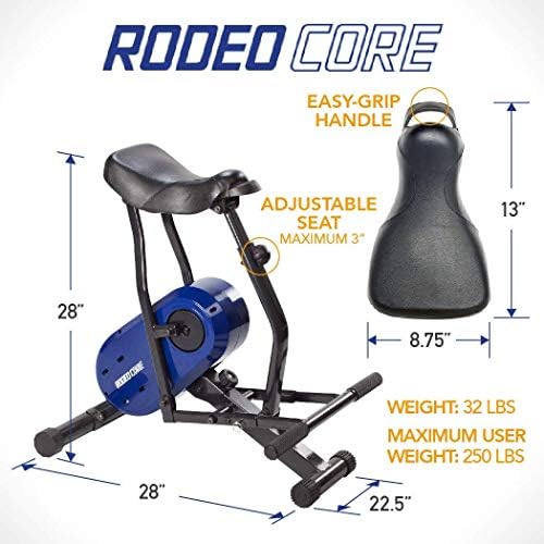 Daiwa Rodeo Core Compact Equipamento de exercícios para exercícios domésticos - Máquina de fitness de corpo inteiro alvo os abdominais, pernas e bunda