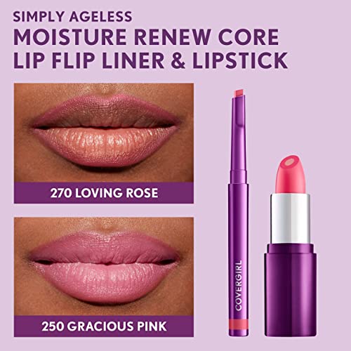 CoverGirl Simplesmente Lip Flip Liner, Loving Rose, pacote de 1