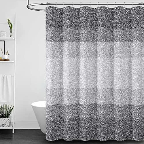 Cortinas de chuveiro extras longas dinâmicas - 72x96 polegadas ombre ombre listrado waffle tecer cortinas de chuveiro para banheiro,