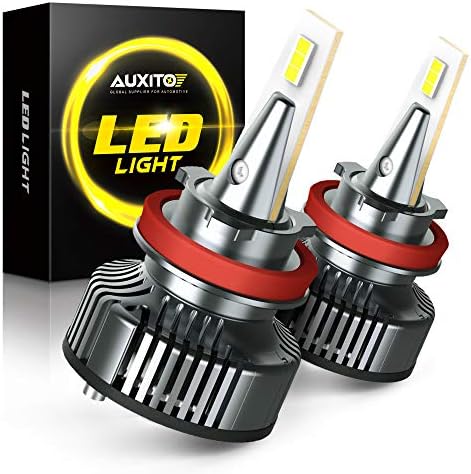 Lâmpadas LED de Auxito H8/H9/H11, 80W de 16.000 lm por par, 500% mais brilhante, 6500k White frio, Kit de conversão de lâmpada