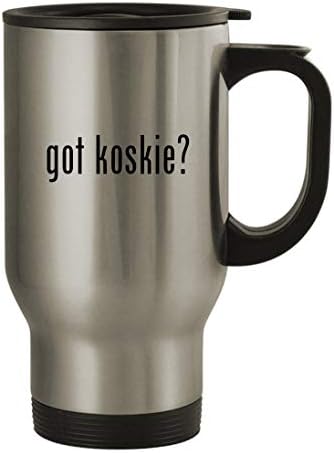 Presentes de Knick Knack Got Koskie? - caneca de viagem de aço inoxidável de 14 onças, prata