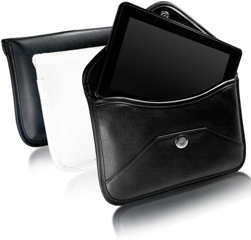 Caso de ondas de caixa compatível com ELONEX 6 Eink Ebook Reader 621EB - Bolsa mensageira de couro Elite, Caso de capa de couro sintético Design do envelope - Jet Black