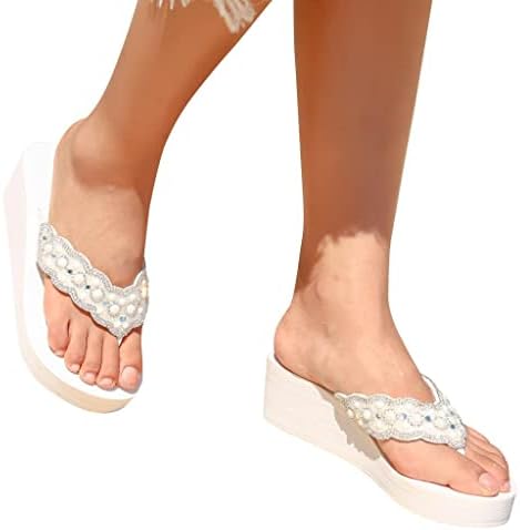 Sandálias de cunha de plataforma feminina peimeng preguiçosa em chinelos clipe no arco suporta solas mole chinelas de calcinha de praia casual