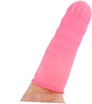 X-Dree 503pcs Protetor de dedo Anti estático R-U-Bber L-A-Tex Cots de dedos DISPOSTA (colore rosa eliminabile delle Culle del