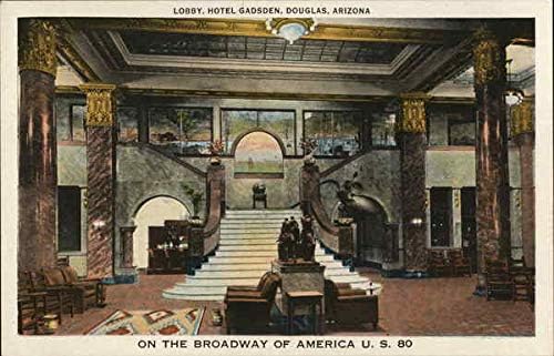 Lobby, Hotel Gadsden-on The Broadway of America, EUA 80 Douglas, Arizona AZ Antique Post Cartão original