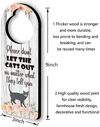 Blue Cat Funny Funny Wood Disher Sign, 2 pacote, não deixe o gato sair como engraçado, Decoração de Cat Funny Cat Ideal para usar em Pattery, Casa Cat, Presente para Amante de Cat
