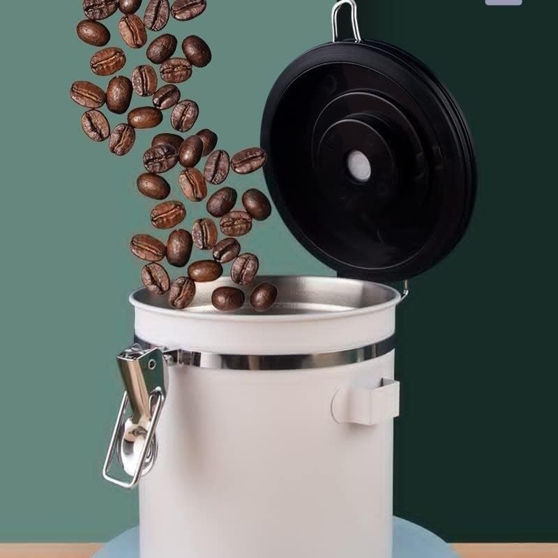 Vedação de aço inoxidável com colher de café para armazenamento de feijão de café ou recipientes de chá Caixa de açúcar