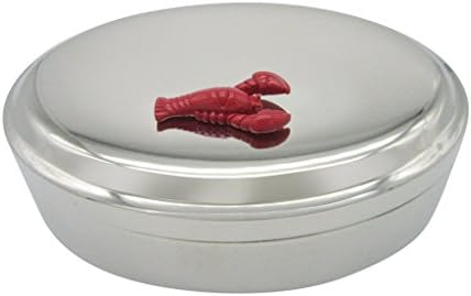 Caixa de jóias de bugigangas ovais de pingente de lagosta vermelha