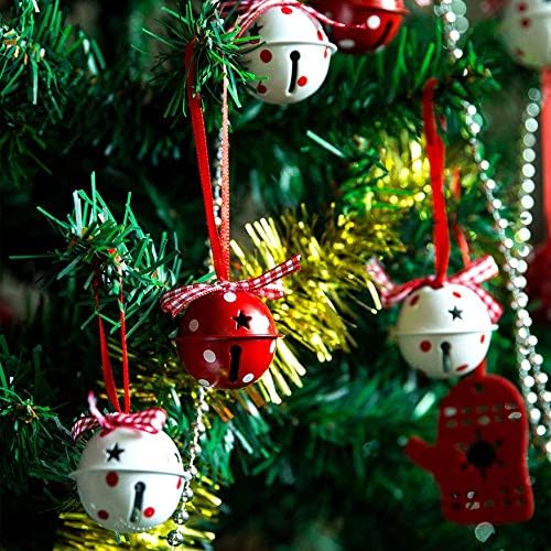 Zorpia 12 peças Jingle Bell, ornamentos de sinos de Natal para decorações de árvores de Natal, sinos de artesanato com recortes
