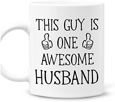 Wowcugi esse cara é incrível marido caneca de café engraçado para o dia dos namorados canecas para ele - xícara de cerâmica branca