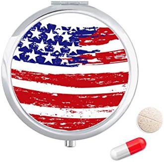 Bend Stars and Stripes America Country Flag Pill Caso Pocket Medicine Storage Box Recipler Dispenser