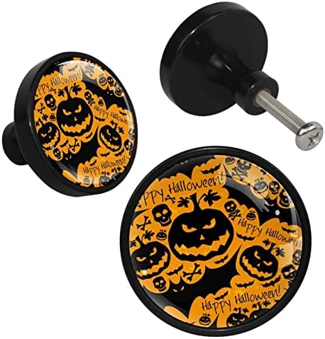 Guerotkr 4 PCs, alças de armário, botões de gabinete, botões de cômodos, alças para armários e gavetas, Halloween