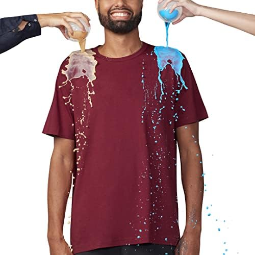 Camiseta masculina - camisetas adultas repelentes em manchas, camiseta respirável, não de moda curta de algodão