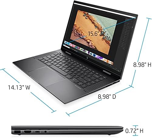 HP Envy 2-in-1 laptop 2022 | 15,6 polegadas de tela sensível ao toque FHD | 6 núcleos AMD Ryzen 5 5500U RADEON GRAPHICS | 16GB DDR4 512GB NVME SSD Wi-Fi 6 | Ganhe 11 teclado de retroilumação de impressão digital Pro | TLG 32GB USB Drive