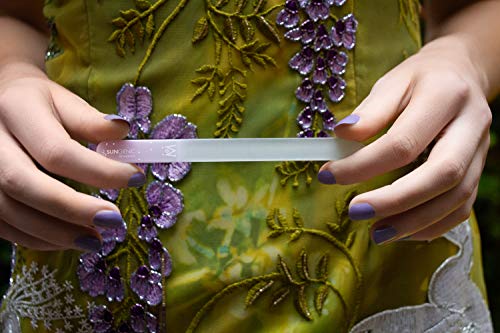 Arquivo de unhas de vidro de cristal tcheco da Germanikure 3 Pacote em Caso de Curça - Manicure e Pedicure Professores Para Fácil modelagem de unhas naturais