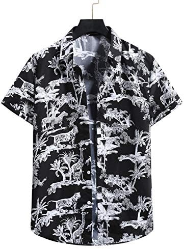 Camisas de golfe de Yhaiogs para homens menses havaianos camisetas masculinas para a praia imprimida havaiana de