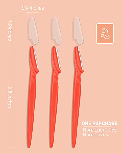 Razor de sobrancelha para mulheres, 24 PCs Dermaplaning Tool para Face Professional, Face Razor for Women Facial