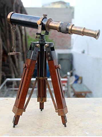 Piru Design Náutico Antigo Brass dos EUA Spyglass 9 Telescópio com Wooden 9 Tripod Marine Enterprises