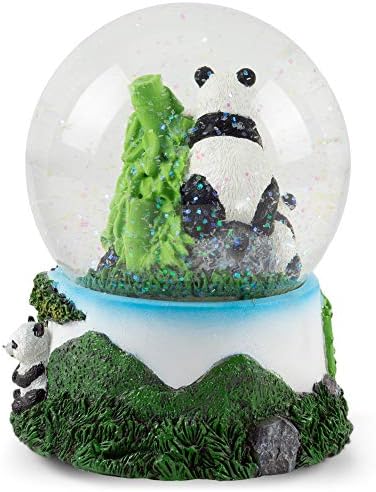 Elanze designs lúdica panda urso estatueta 100mm Water Globe toca música nascida de graça