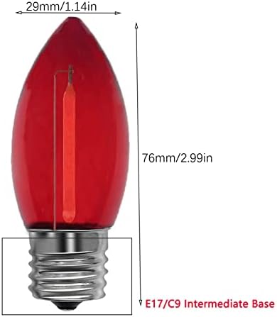 C9 Luminária vermelha 1W Survendo luzes C9 Luzes de Natal E17 Base intermediária LED de plástico lâmpadas de substituição