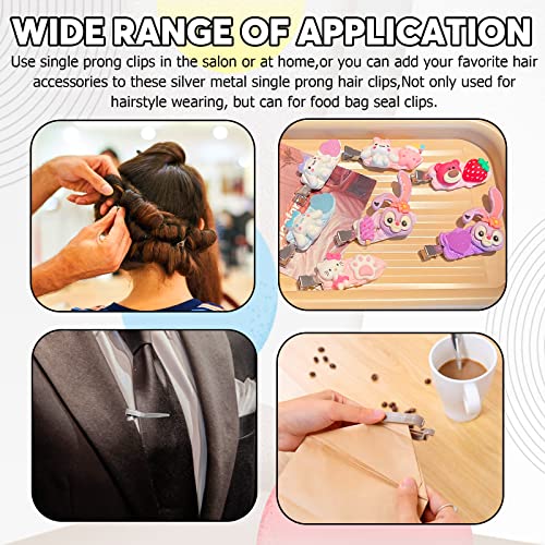 Wokape 120pcs Metal Duck Cabelos cobrados Kit de sortimento para mulheres de estilo, 3 tamanhos jacarés de prata Clipes para estilo de cabelo DIY