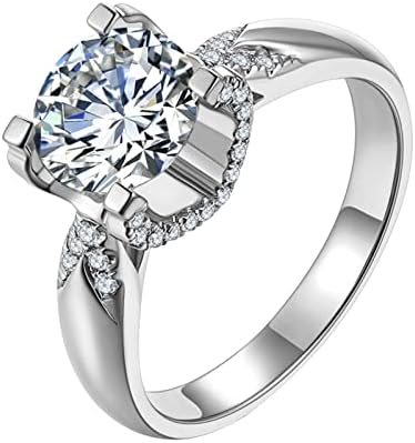 2023 Mulheres redondas de zircônia banhada anel de prata Anel de casamento anel de casamento anel de negatividade