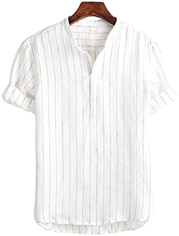 Camisa de manga curta listrada masculina Camisa de praia vintage de verão clássica FIT FIL