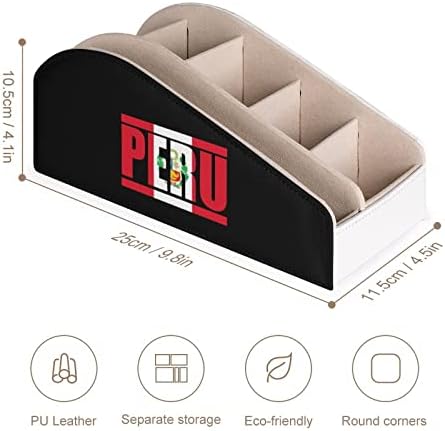 Bandeira do Peru TV do Peru titulares de controle remoto Caddy de armazenamento de lápis de caneta com 6 compartimento