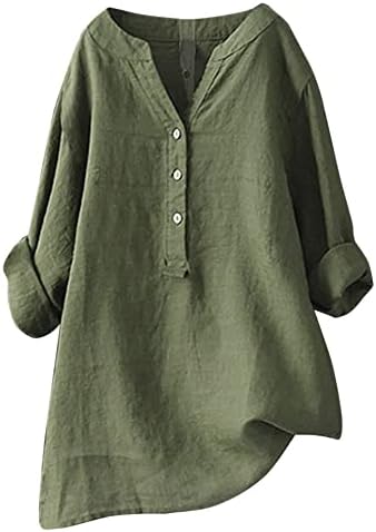 Botão de camisa de linho para mulheres, tops sexy tops de treino de impressão xadrez ioga moire blusas de verão para mulheres camisa de boliche