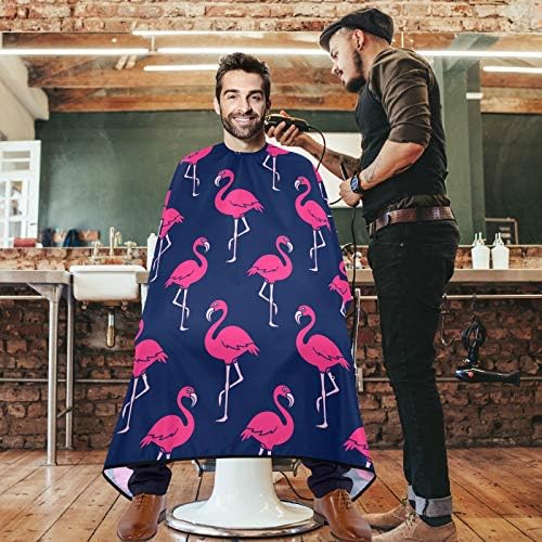 VISESUNNY barbeiro profissional Cabo rosa flamingo poliéster Cabelo de corte de salão de salão de avental água e pano de barba resistente