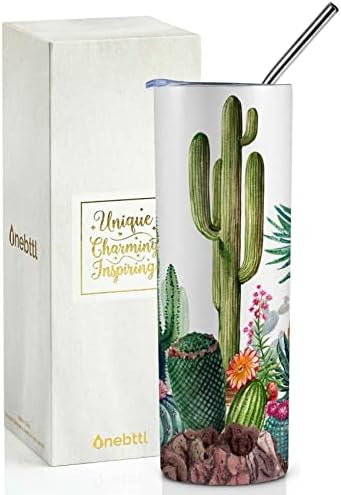 Onebttl Funny Cactus Gifts Cactus Lovers, cactos impressos de 20 onças de aço inoxidável com tampas e palhas, presentes perfeitos para mamãe garotas de meninas de Natal, aniversário, Dia de Ação de Graças