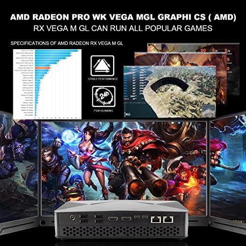 Weidian Micro PC, Gaming PC, Core i5-8305G com gráficos Radeon RX Vega M GH, 8G DDR4 RAM, 512G NVME SSD, HDMI, Mini DP, Suporte 4K, 8*USB, Cartão SD Dual Gigabit Ethernet, WIFI6, BT5.2 , Mini Gaming PC