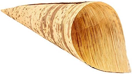 Restaurantware Cone de bambu, cone de comida de madeira, cone de comida de bambu - perfeito para catering, restaurantes e caminhões de comida - Medium 2 x 5 - 2,5 oz - 200ct Caixa - Restaurantware