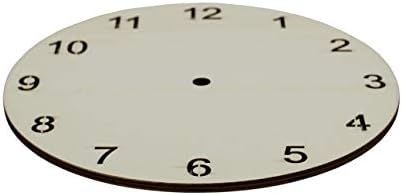 Creative Hobbies Relógio Face para artesanato, Relógio de madeira DIY Relógio em branco, 9 Round com números árabes cortados