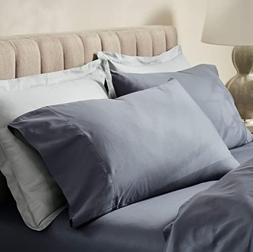 Boll & Branch Percale Hemmed Sheet Set - de algodão orgânico - 1 folha plana, 1 folha ajustada e 2 fronhas de fios de luxo