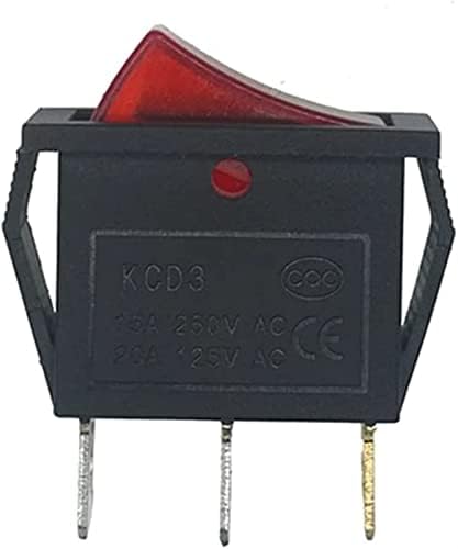 Interruptor de balanço de berrysun 20pcs 50pcs kcd3 30 * 13mm spst 3pin 15a 250V Snap-in On/Off Position Snap Boat Rocker Switch com luz indicadora