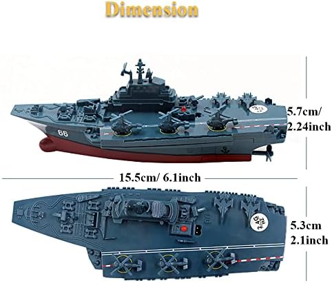 Brinquedo de navio de guerra de controle remoto NextAke, 2.4G RC Transporte de aeronaves Militar de brinquedo Militar