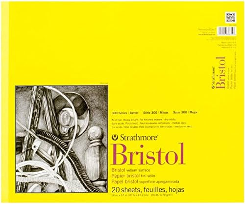 Strathmore 300 Série Bristol Paper Pad, suave, fita adesiva, 9x12 polegadas, 20 folhas - papel de artista para adultos