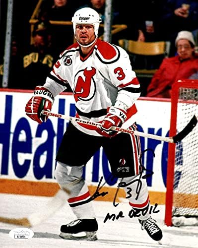 Ken Daneyko assinou inscrito 8x10 foto NHL New Jersey Devils JSA CoA Sr.Devil