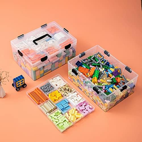 Caixa de armazenamento Saxtzds Plástico transparente Plástico Bloqueios de Partículas de LEGO Caixa de armazenamento Peças Acessórios.