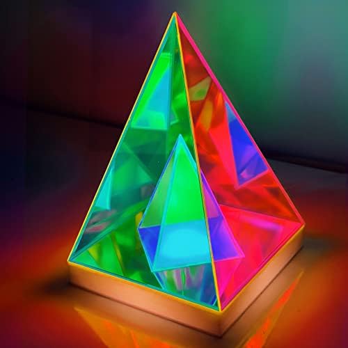 Lâmpada de pirâmide holográfica de eco - TESSERACT Usb Alteração da luz noturna