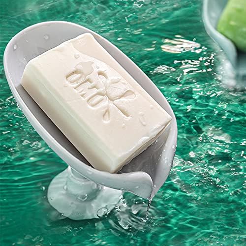 Suporte de caixa de sabão de chuveiro, forma de sabão de auto -drenagem para chuveiro, sabonete de plástico decorativo fácil limpo