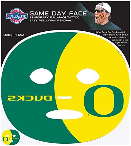 NCAA Oregon Ducks Game Day Face Tattoo, um tamanho