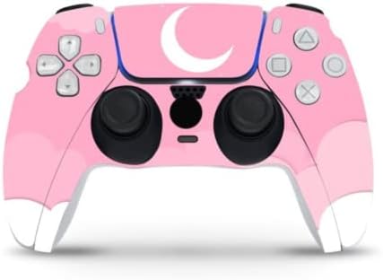 Skin do controlador PS5 por Zoomhitskins, vinil 3M para Durável e Fit, Moon Black Pink Sky Star Anime Kawaii Cute, fácil